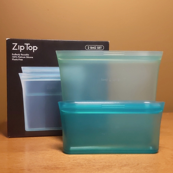 Zip top Silicone Teal free standing sandwich and snack bags - Picture 1 of 8